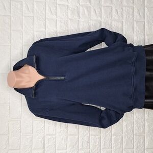 J. CREW Navy Half Zip Pullover Sweatshirt with Full Front Pocket